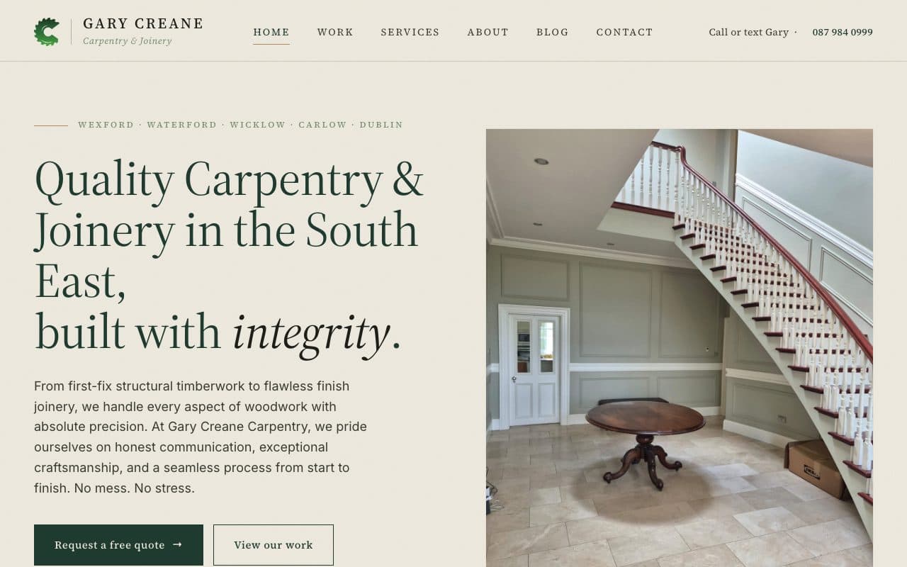 Gary Creane Carpentry website