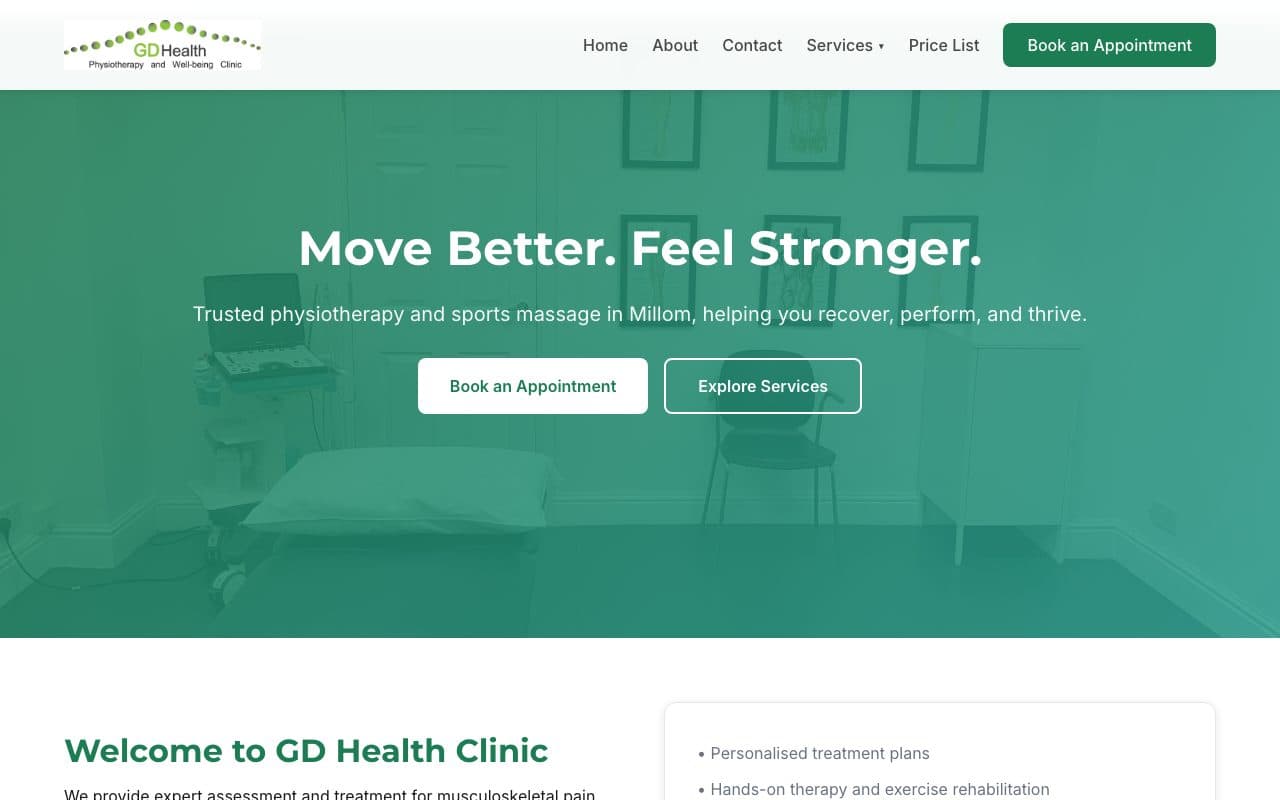GD Health Clinic website