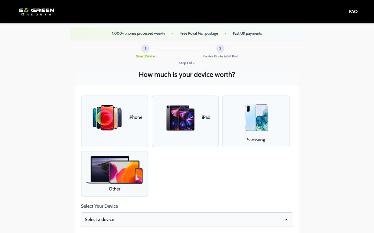 Go Green Gadgets website